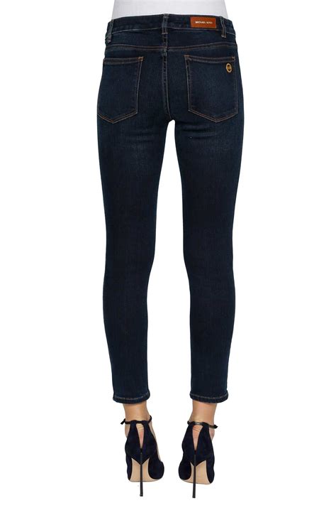 michael kors women's straight leg dark jeans|Michael Kors black washing jeans.